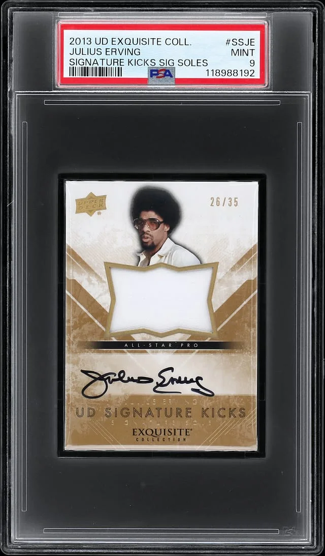 2013 Upper Deck Exquisite Collection Julius Erving Signature Kicks Signature Sole #SS-JE card image