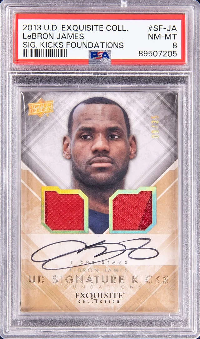 2013 Upper Deck Exquisite Collection LeBron James Signature Kicks Foundations #SF-JA card image