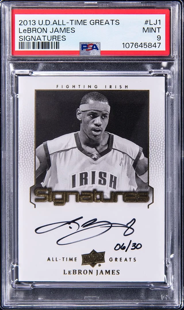 2013 Upper Deck LeBron James All-Time Greats Signatures #ATG-LJ1 card image