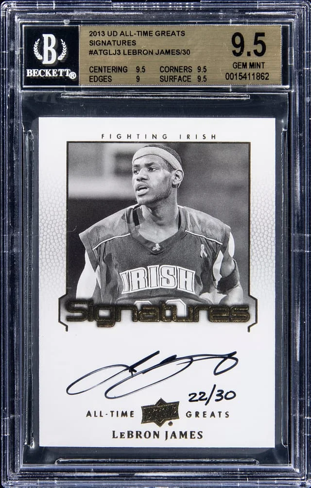 2013 Upper Deck LeBron James All-Time Greats Signatures #ATG-LJ3 card image