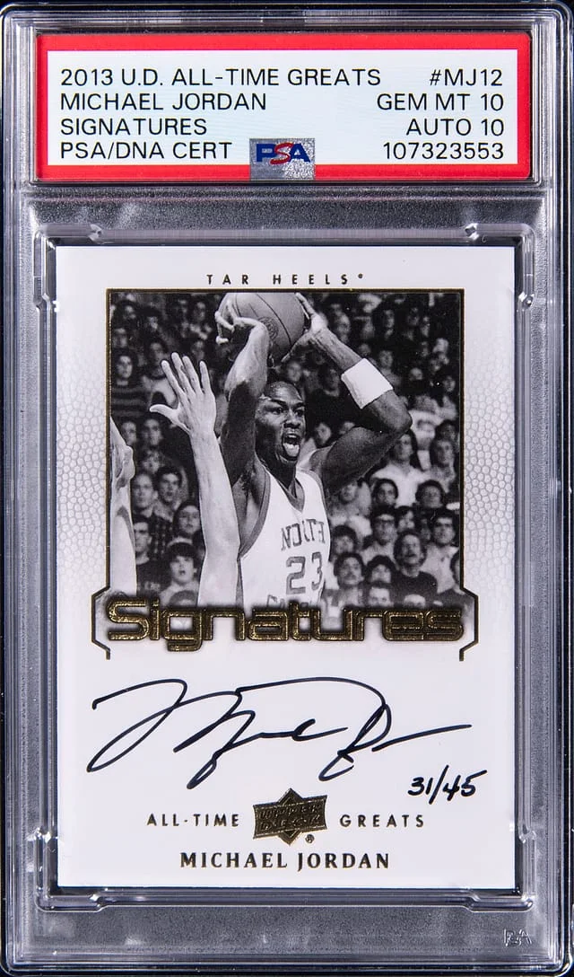 2013 Upper Deck Michael Jordan All-Time Greats Signatures #ATG-MJ12 card image