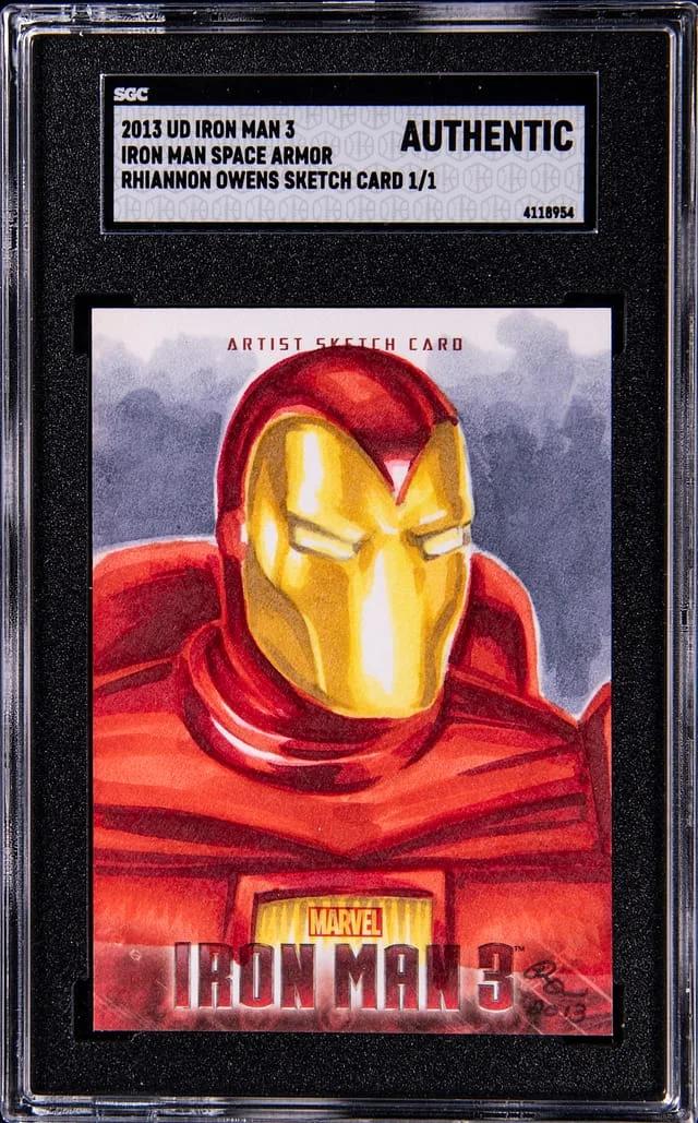 2013 Upper Deck Rhiannon Owens Sketch Card Iron Man Space Armor #3 card image