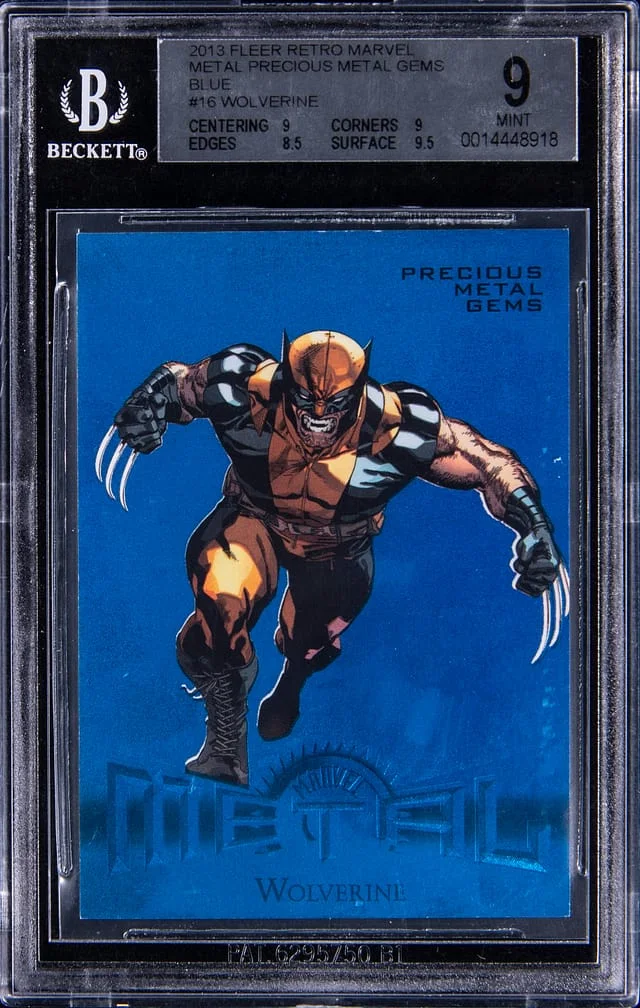 2013 Upper Deck Wolverine Fleer Retro Marvel Metal Precious Metal Gems Blue #16 card image