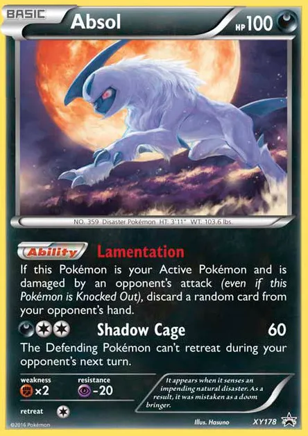 2013 XY Black Star Promos Absol #XY178 card image