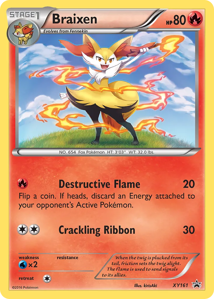 2013 XY Black Star Promos Braixen #XY161 card image