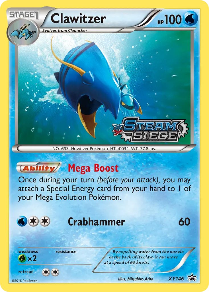 2013 XY Black Star Promos Clawitzer #XY146 card image