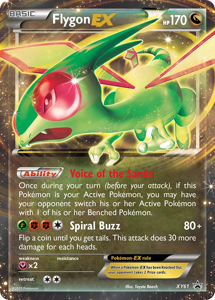 2013 XY Black Star Promos Flygon-EX #XY61 card image