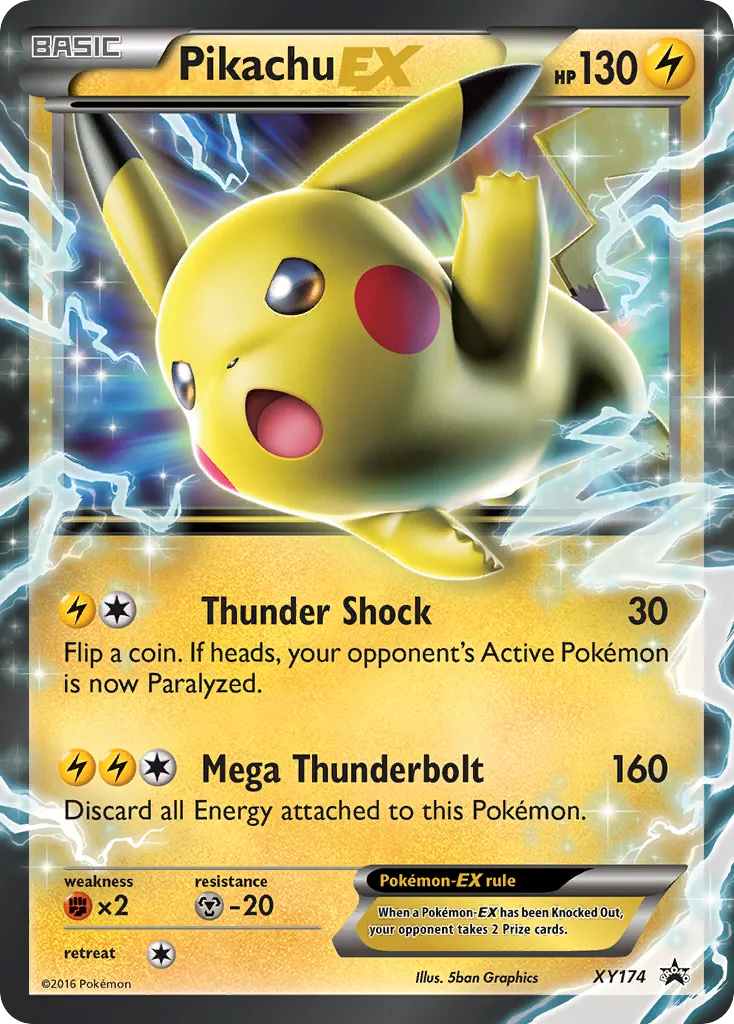 2013 XY Black Star Promos Pikachu-EX #XY124 card image