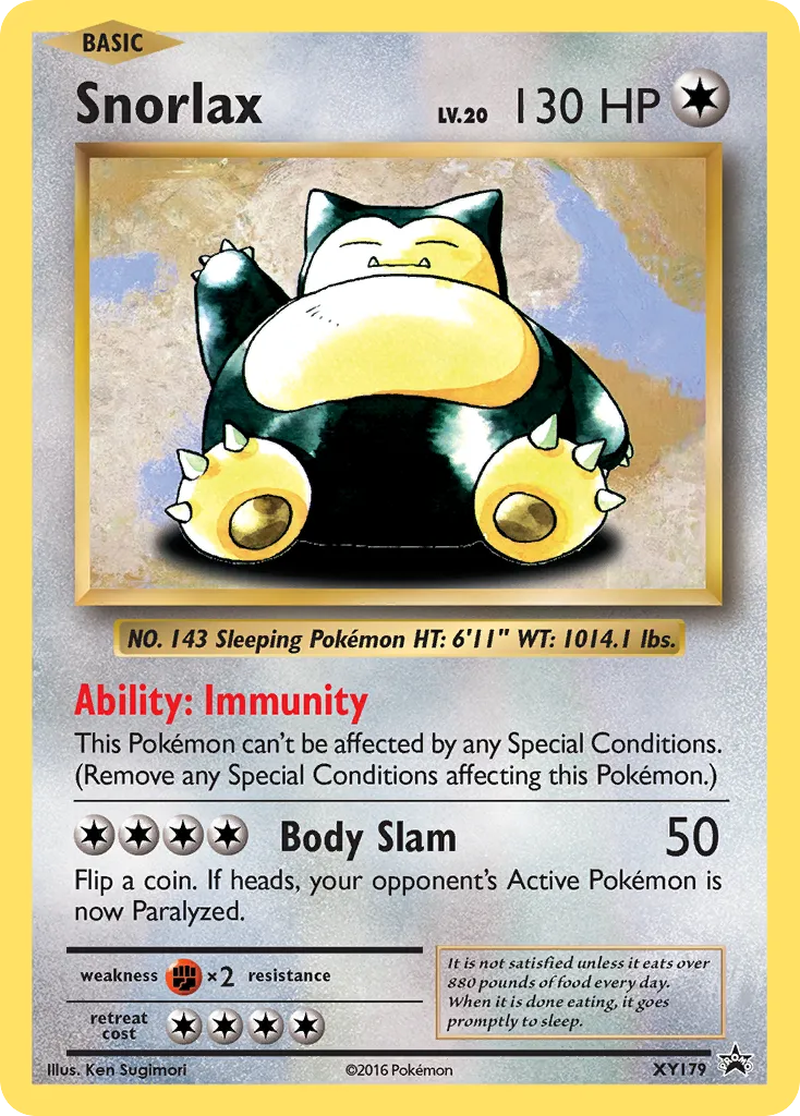2013 XY Black Star Promos Snorlax #XY179 card image