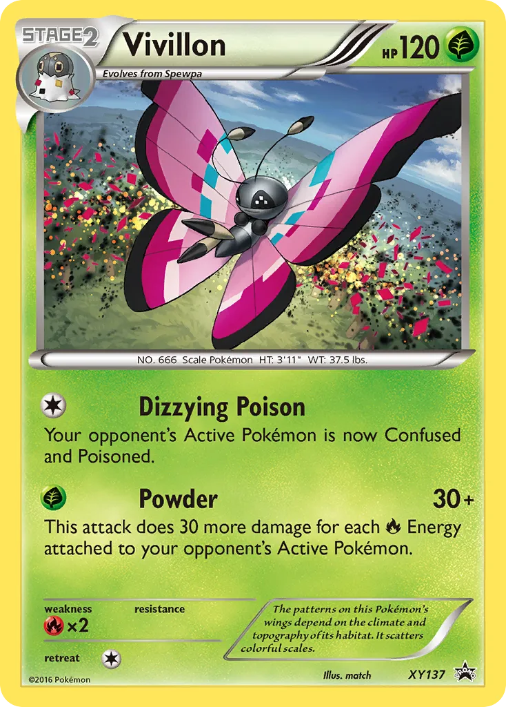 2013 XY Black Star Promos Vivillon #XY137 card image