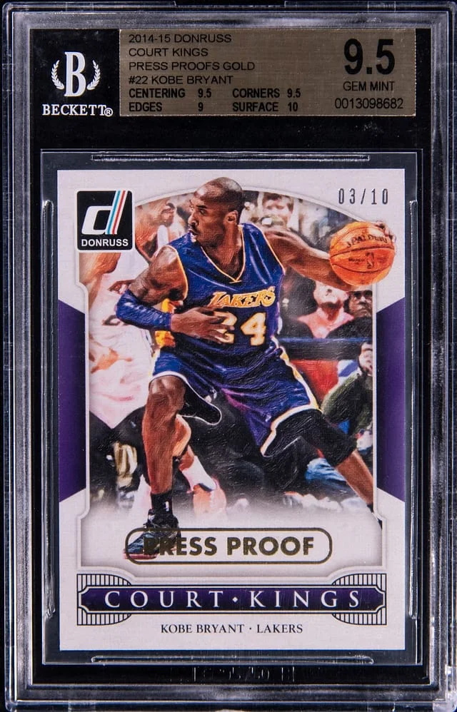 2014-15 Donruss Kobe Bryant Court Kings Press Proof Gold #22 card image
