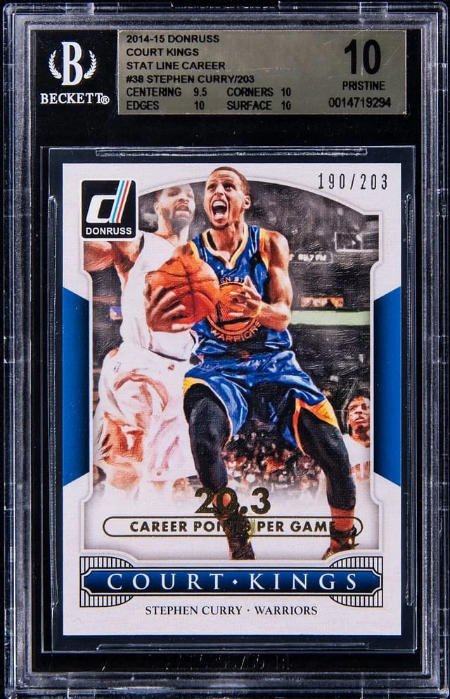 2014-15 Donruss Stephen Curry Court Kings Stat Line Career #38 card image