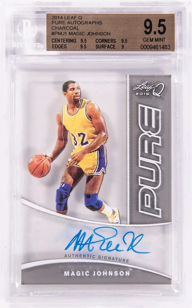 2014-15 Leaf Magic Johnson Q Pure Autographs Charcoal #PA-MJ1 card image
