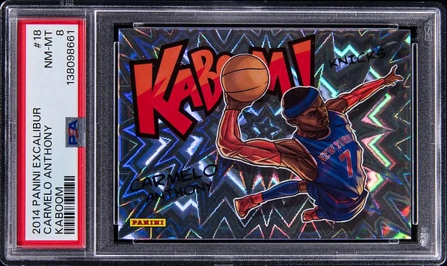2014-15 Panini Carmelo Anthony Excalibur Kaboom #18 card image