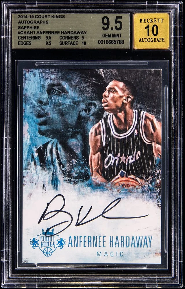 2014-15 Panini Court Kings Anfernee Hardaway Sapphire Autographs #CK-AHA card image