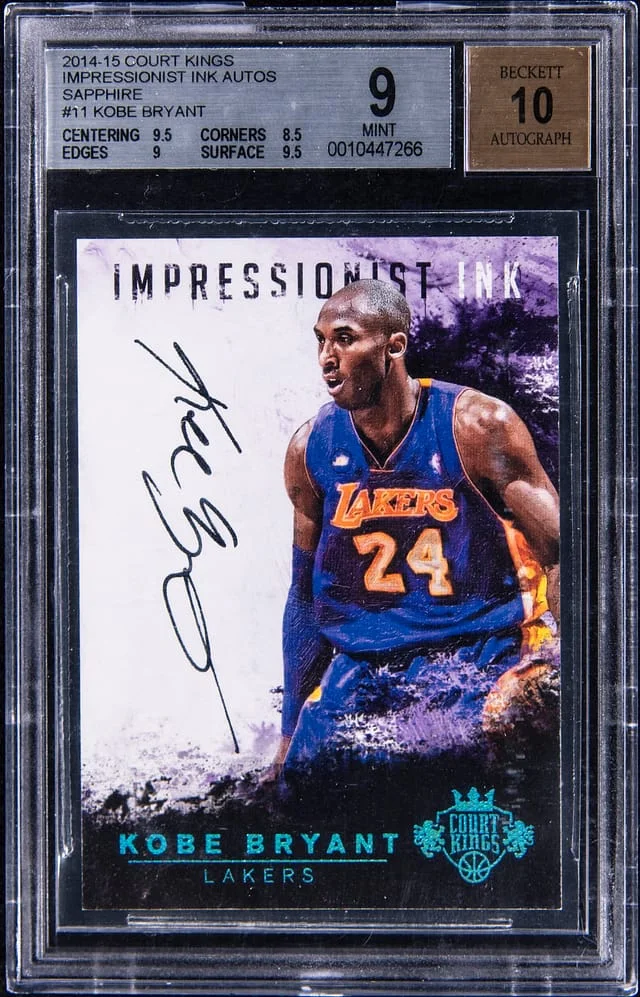 2014-15 Panini Court Kings Kobe Bryant Impressionist Ink Autos Sapphire #II-KB card image