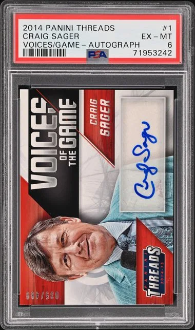 2014-15 Panini Craig Sager Threads Voices Of The Game Autographs #1 card image