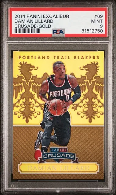 2014-15 Panini Damian Lillard Excalibur Crusade Gold #69 card image