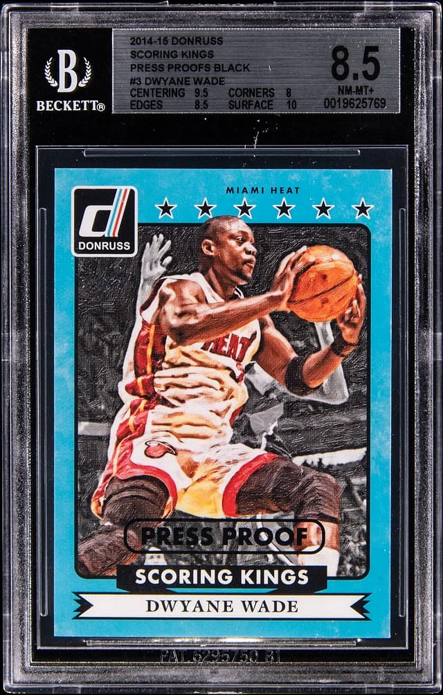 2014-15 Panini Donruss Dwyane Wade Scoring Kings Press Proofs Black #3 card image