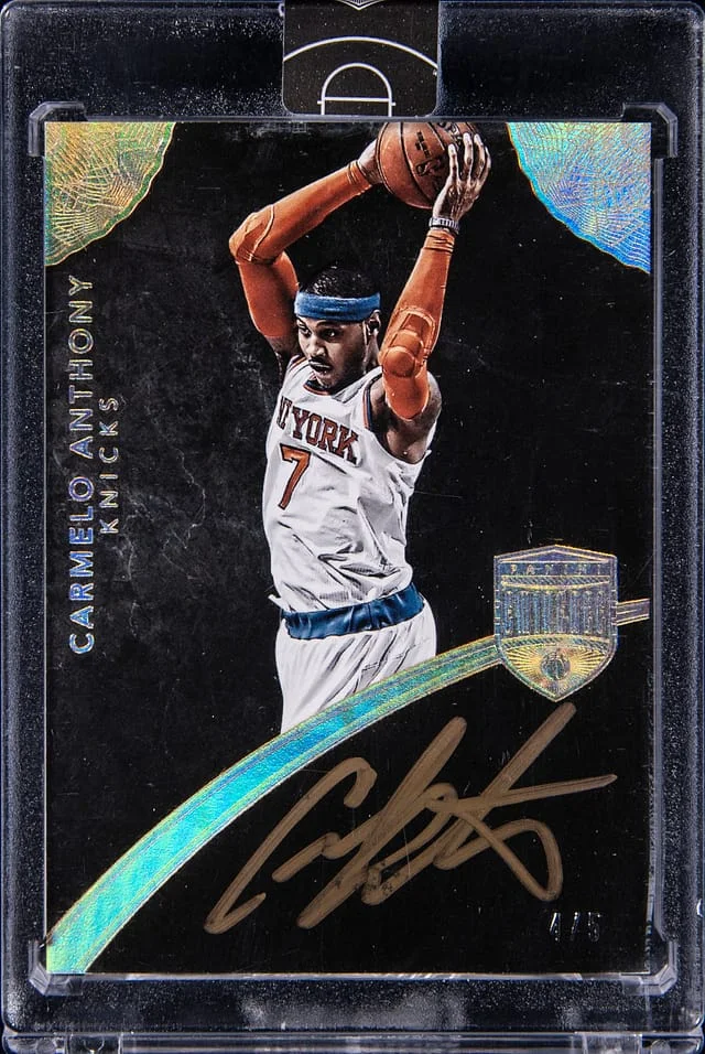 2014-15 Panini Eminence Carmelo Anthony Autograph Gold #4 card image