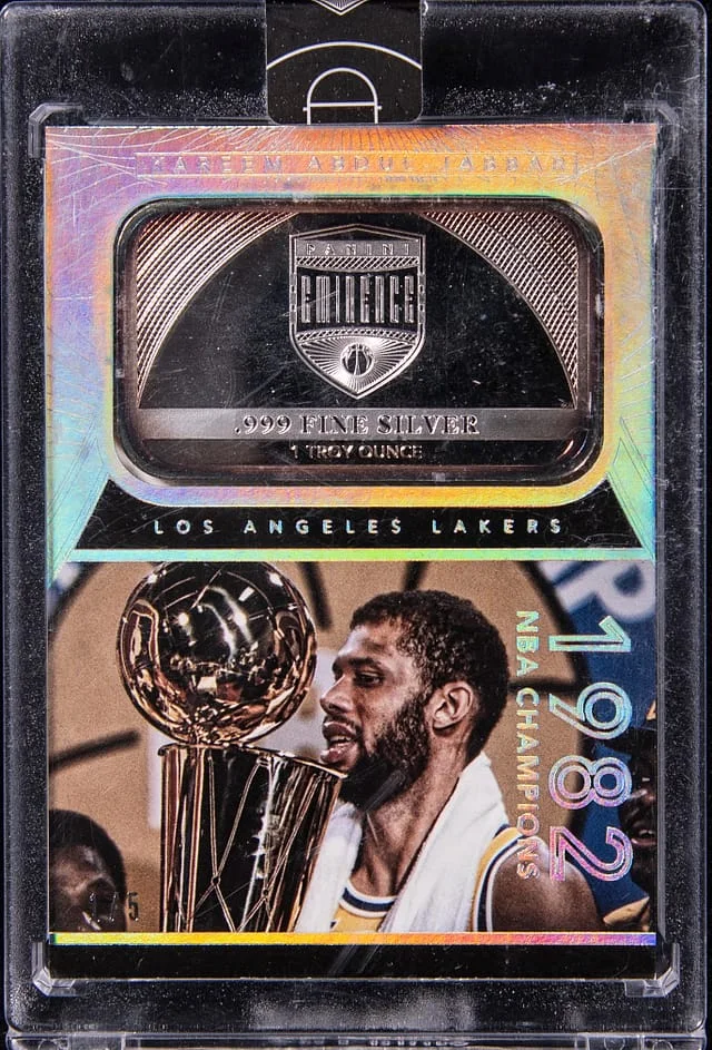 2014-15 Panini Eminence Kareem Abdul-Jabbar - Panini Encased NBA Champions Bar #NBA-KAJ card image