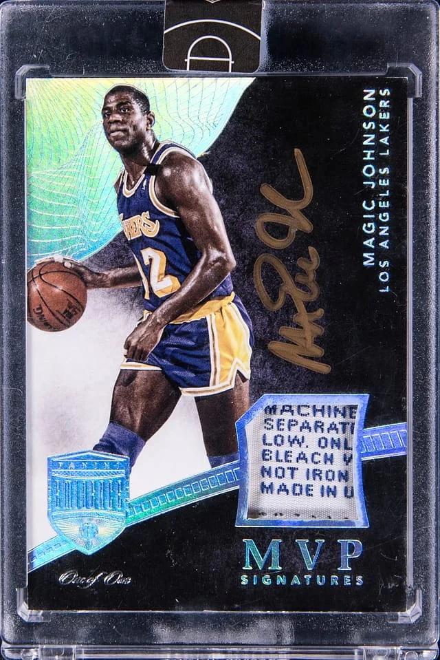 2014-15 Panini Eminence Magic Johnson MVP Tags Signatures #MVT-MJ2 card image