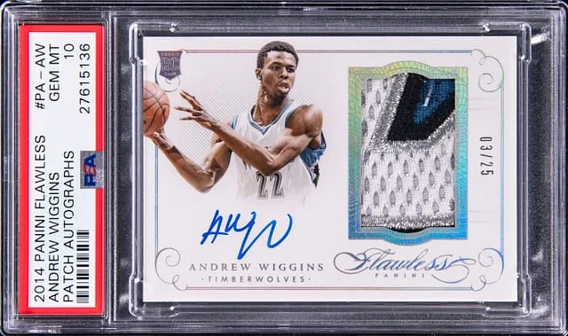 2014-15 Panini Flawless Andrew Wiggins Patch Autographs #PA-AW card image