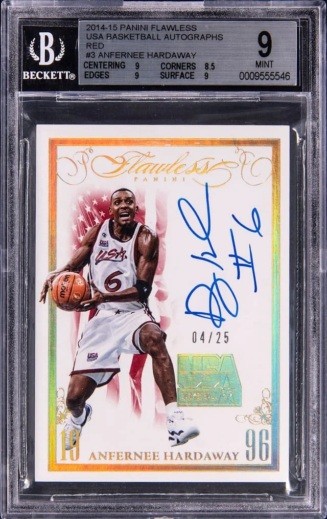 2014-15 Panini Flawless Anfernee Hardaway USA Basketball Autographs Red #R-AH card image