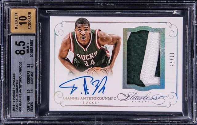 2014-15 Panini Flawless Giannis Antetokounmpo Patch Autographs #PA-GA card image
