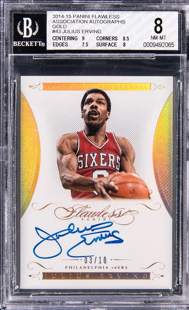 2014-15 Panini Flawless Julius Erving Association Autographs Gold #AA-JE card image
