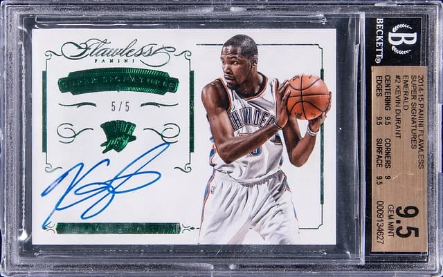 2014-15 Panini Flawless Kevin Durant Super Signatures Emerald #KDSS card image