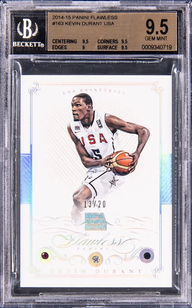 2014-15 Panini Flawless Kevin Durant Ruby, Sapphire, Diamond Triple Jewel USA #163 card image