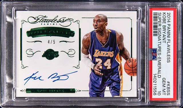 2014-15 Panini Flawless Kobe Bryant Super Signatures Emerald #KBSS card image