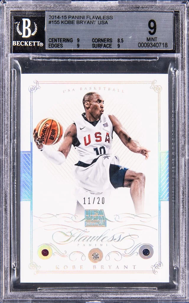 2014-15 Panini Flawless Kobe Bryant Ruby, Sapphire, Diamond Triple Jewel USA #155 card image