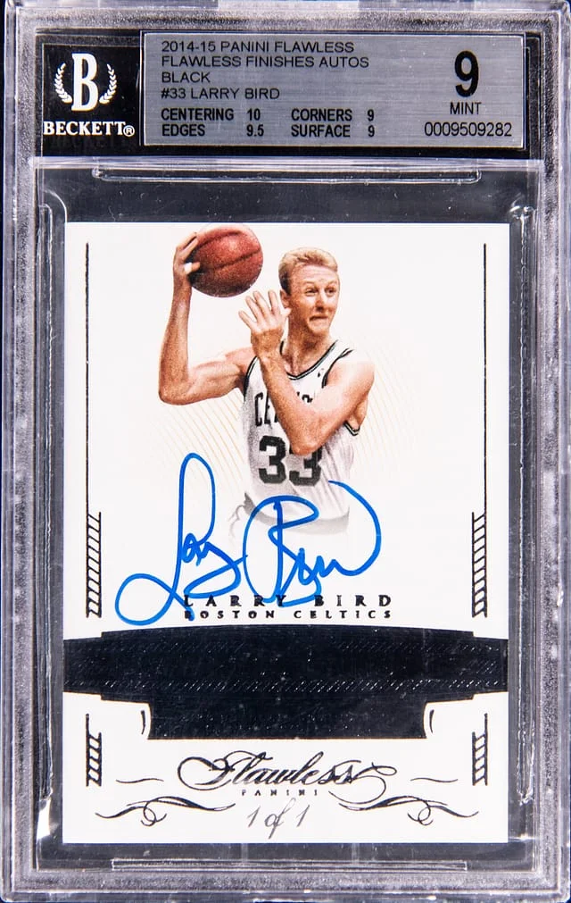 2014-15 Panini Flawless Larry Bird Finishes Autographs Black #FF-LB card image