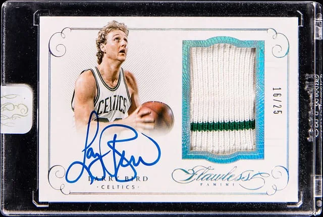 2014-15 Panini Flawless Larry Bird Patch Autograph #PA-LB card image