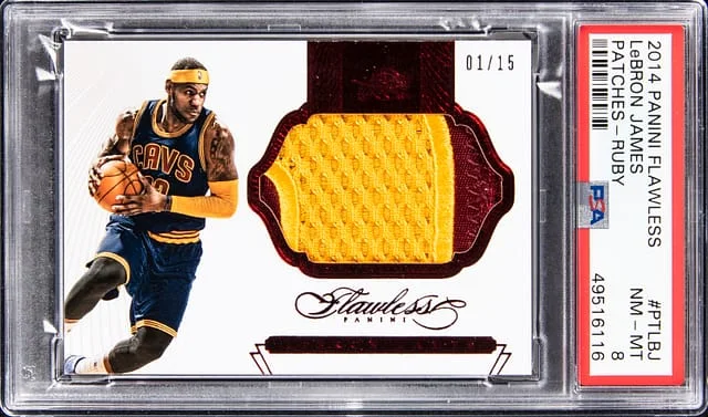 2014-15 Panini Flawless LeBron James Patches - Ruby #PTLBJ card image