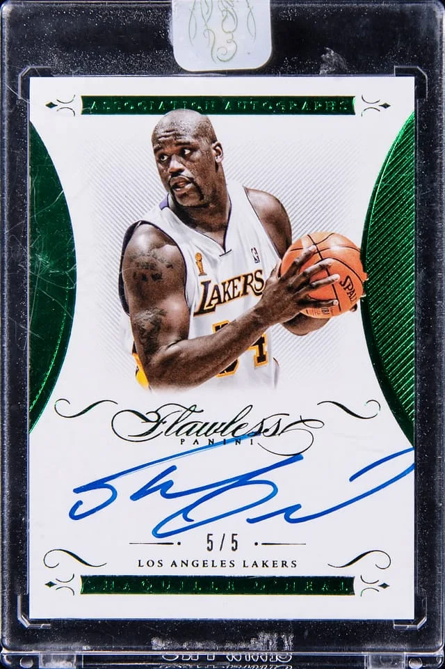 2014-15 Panini Flawless Shaquille O'Neal Association Autographs Emerald #AA-SO card image