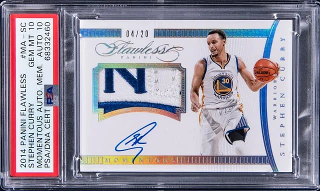 2014-15 Panini Flawless Stephen Curry Momentous Autographed Memorabilia Emerald #MA-SC card image