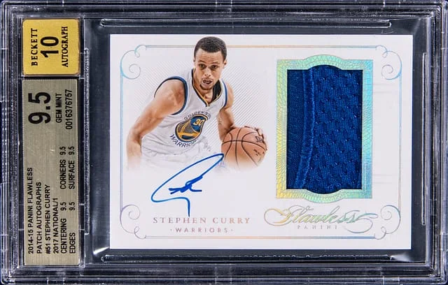 2014-15 Panini Flawless Stephen Curry Patch Autograph Gold #PA-SC card image