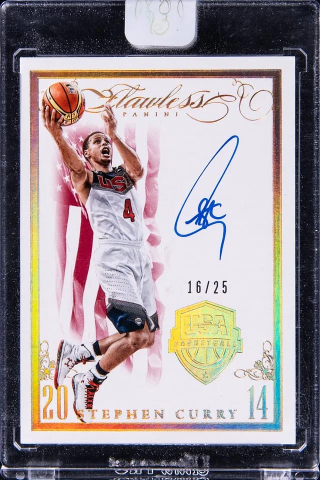 2014-15 Panini Flawless Stephen Curry Team USA Autographs Red #R-SC card image