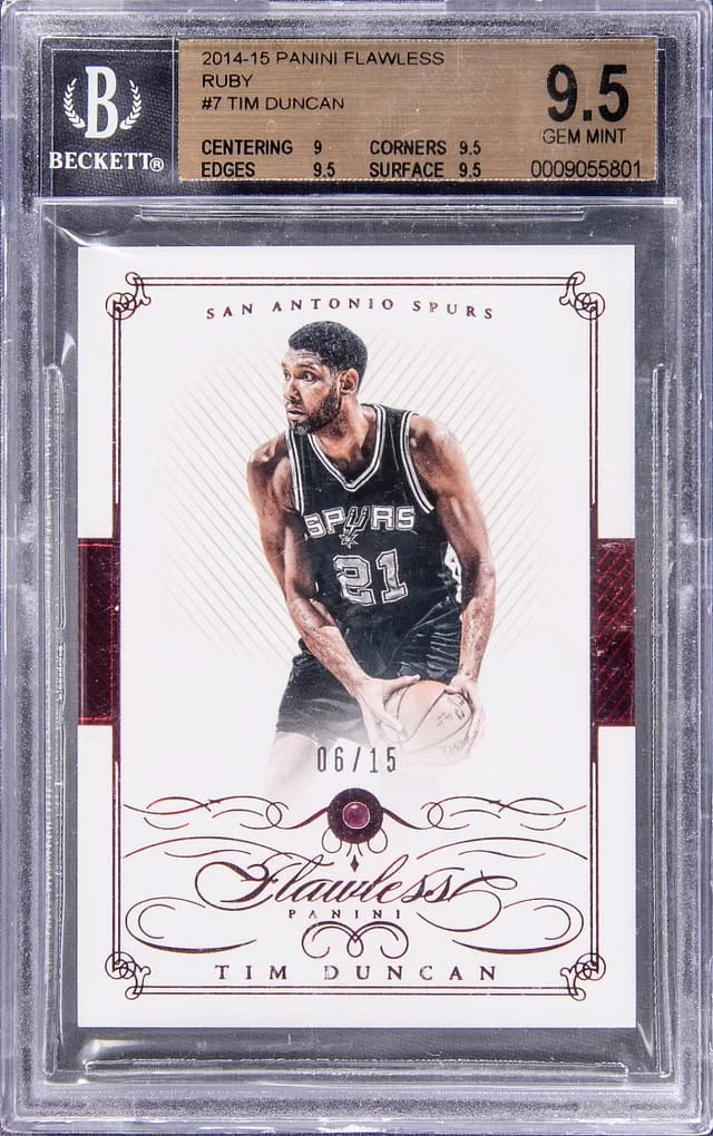 2014-15 Panini Flawless Tim Duncan Ruby #7 card image
