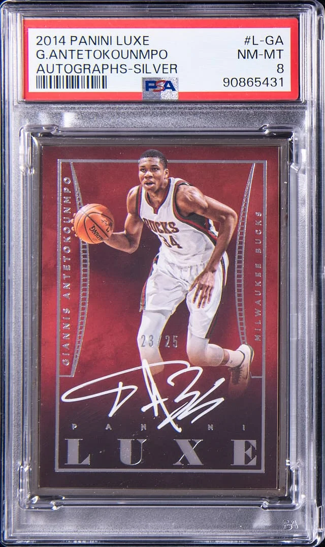 2014-15 Panini Giannis Antetokounmpo Luxe Autographs Silver #L-GA card image