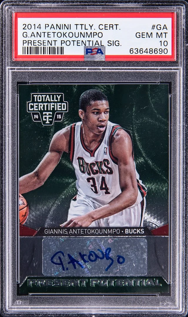 2014-15 Panini Giannis Antetokounmpo Totally Certified Present Potential Signatures #PPS-GA card image