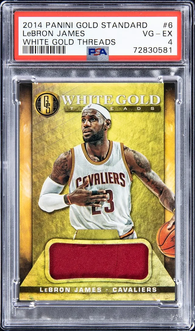 2014-15 Panini Gold Standard LeBron James White Gold Threads #6 card image
