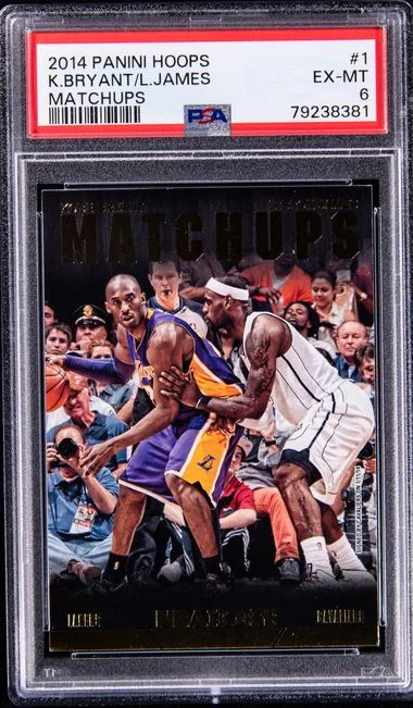 2014-15 Panini Hoops Kobe Bryant/Lebron James Matchups #1 card image