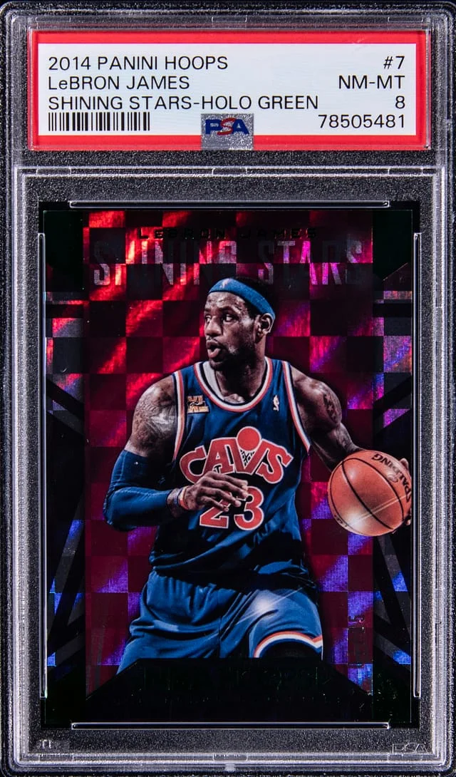 2014-15 Panini Hoops LeBron James Shining Stars Holo Green #7 card image