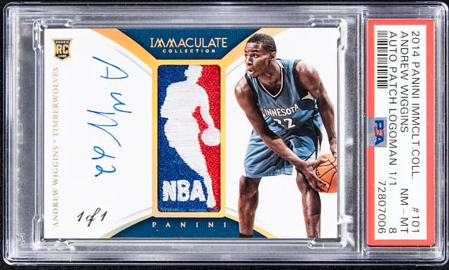 2014-15 Panini Immaculate Collection Andrew Wiggins Patch Autograph (RPA) Logoman #101 card image