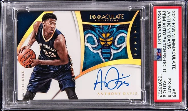 2014-15 Panini Immaculate Collection Anthony Davis Premium Autograph Patches Gold #65 card image