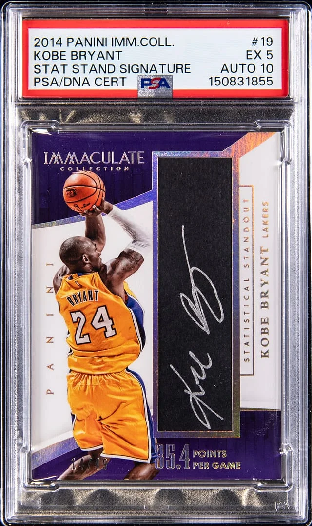 2014-15 Panini Immaculate Collection Kobe Bryant Stat Stand Signature #19 card image